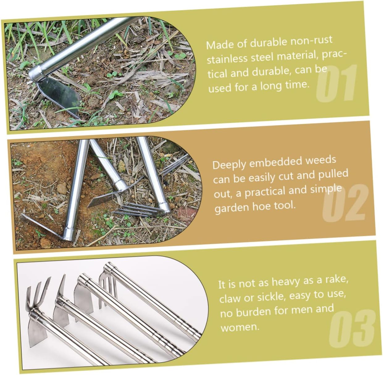 Garden Hoe Handheld Tool for Vegetable Farming Planting Weeding and Loosening Soil Outdoor Gardens