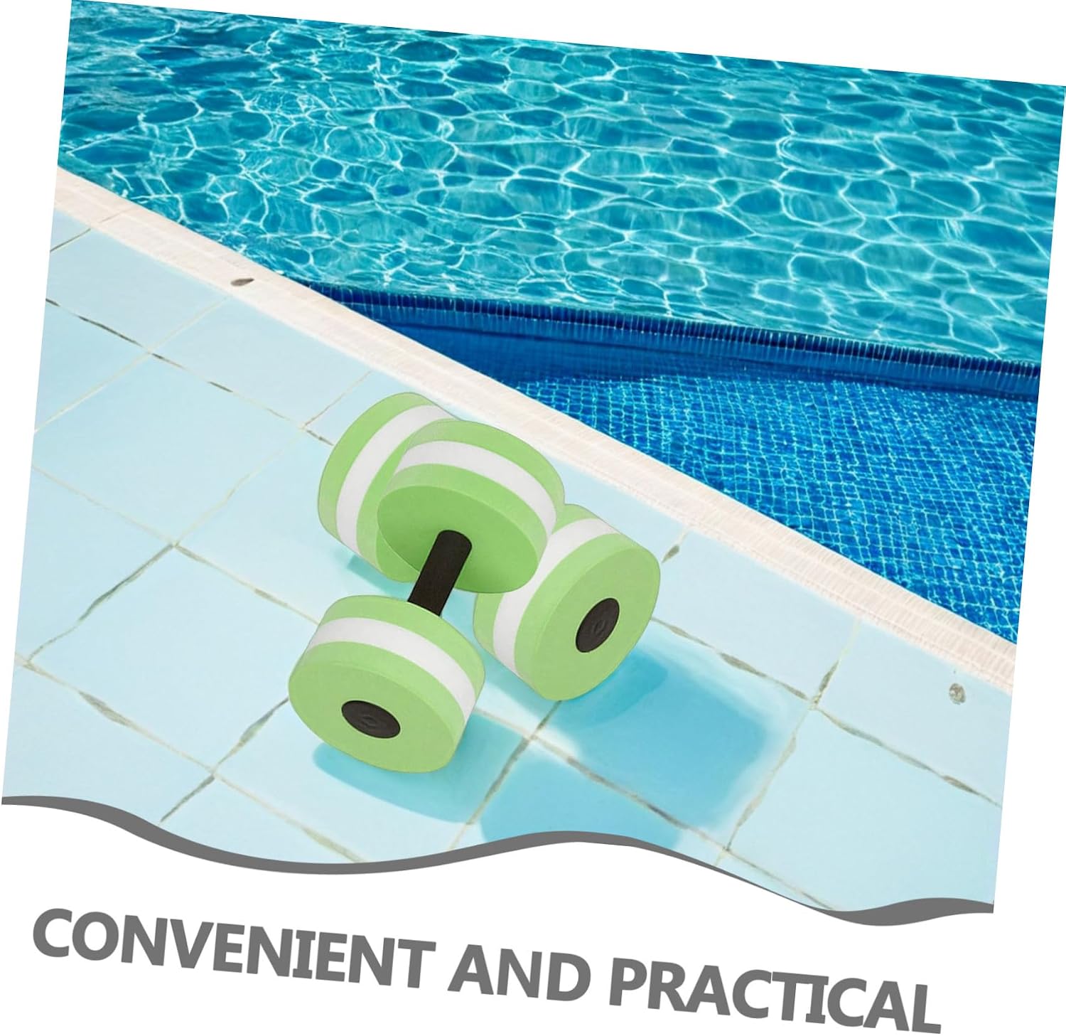 2Pcs Water Dumbbells for Water Aerobics Pool Workouts Foam Green | Aquatic Exercise Weights, Buoyancy Support and Resistance Training, Medium Size Set, Push Downs