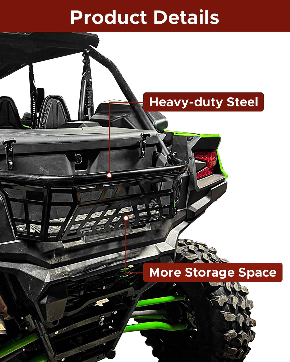 Cargo Barricade fit for Kawasaki Teryx KRX 1000 2020-2025 & KRX4 1000 23-25 Heavy Duty Alloy Steel Rear Cargo Bed Enclosure Tailgate Barrier Rack UTV Accessories