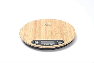 Tastes Round Wood Digital Kitchen Scale, up to 5KG, with All Units and Decorative Design
