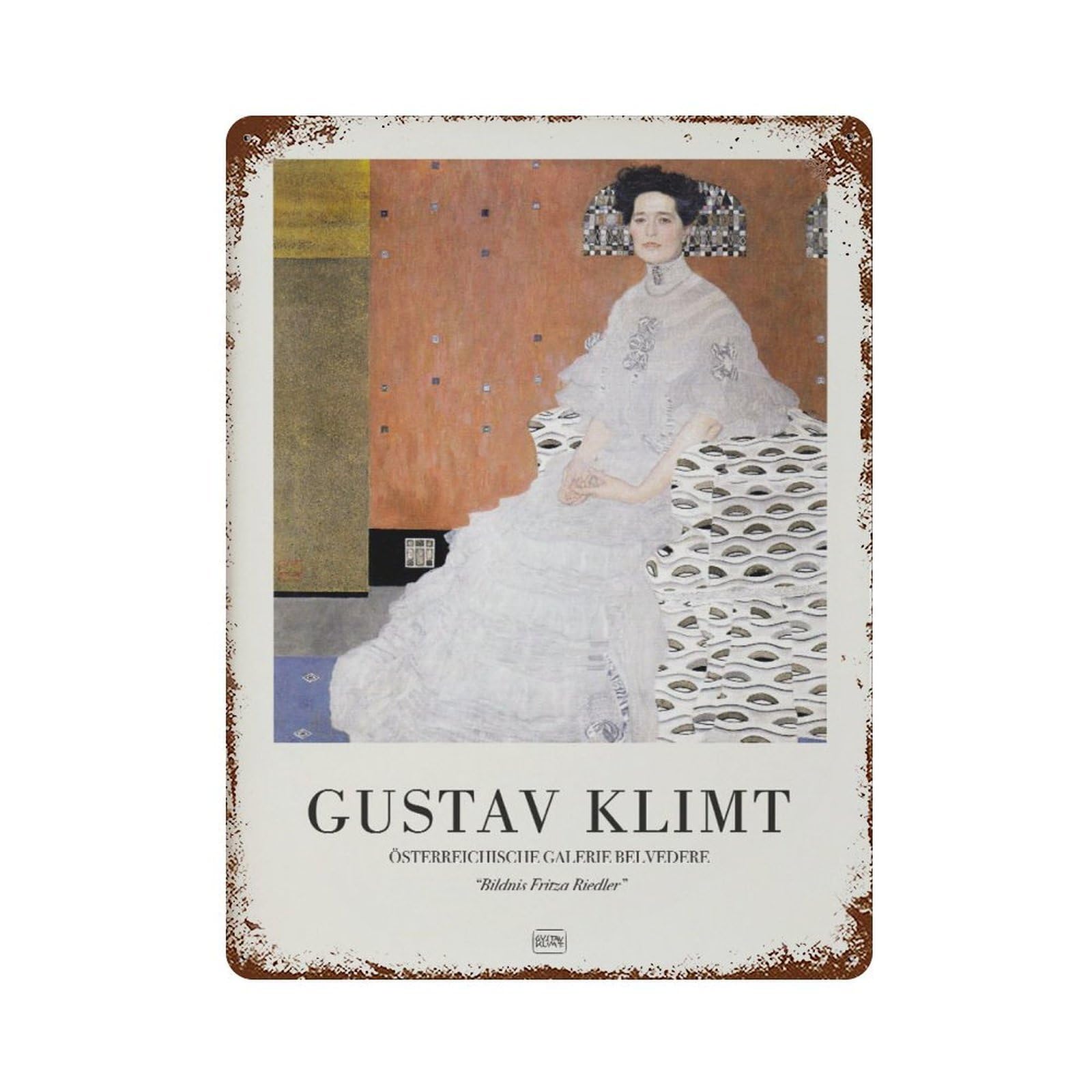 xiaoxiaoshen Gustav Klimt Portrait Nouveau Decor Wall Decor Art Metal Tin Poster Modern Home Decor Art Home Bar Shop Decorations Vintage Sign 40x30cm