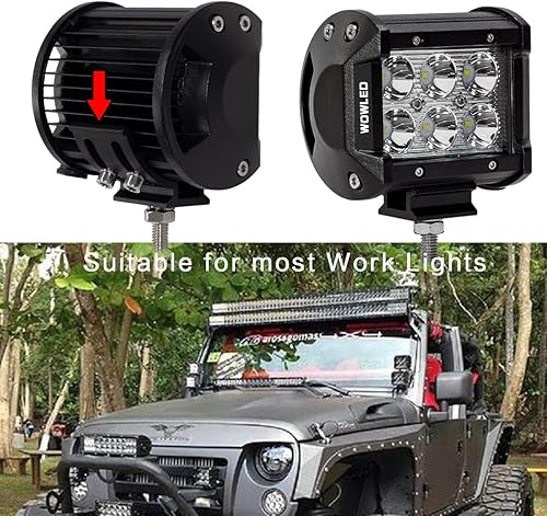 Miniatura 5 de WFPOWER Soportes de montaje de barra de luz, paquete de 2 soportes universales ajustables para barra de luz deslizable para luces de trabajo, luces