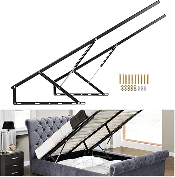 BEAMNOVA 4.6 FT Bed Lift Mechanism, 198-286 lbs Load Capacity, Lifting Gas Spring Set, Heavy Duty, for Storage Box Bed Sofa, Space Saving DIY Project