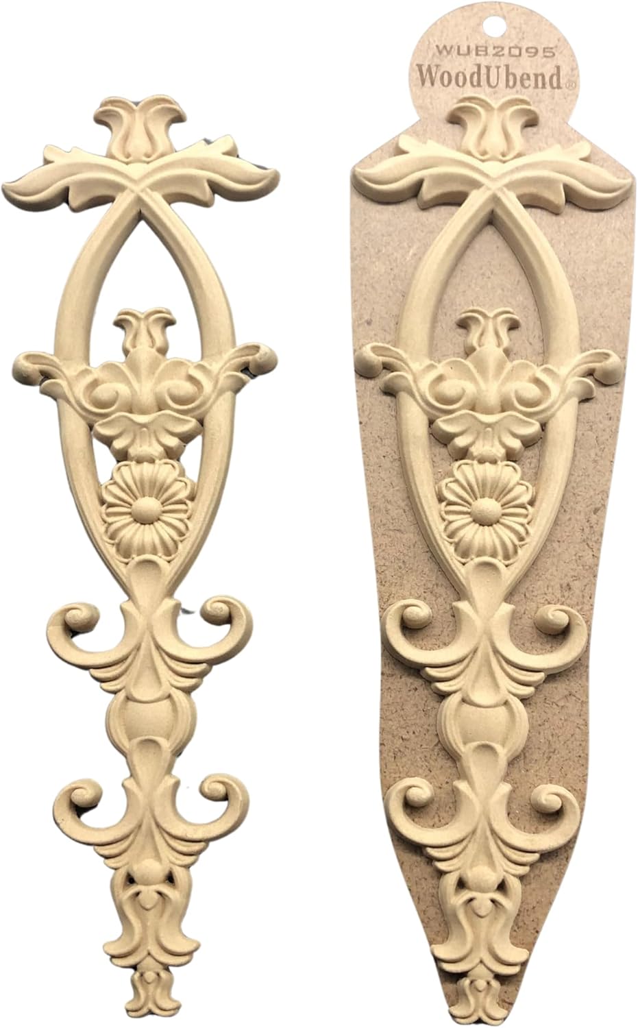 WoodUbend WUB2095 Pack of 2 Decorative Drops - Wood Appliques - Heat Bendable & Flexible Onlays 30x9cm - DIY Craft, Furniture & Home Decor - Easy to Apply & Paint - Versatile & Reusable Decals