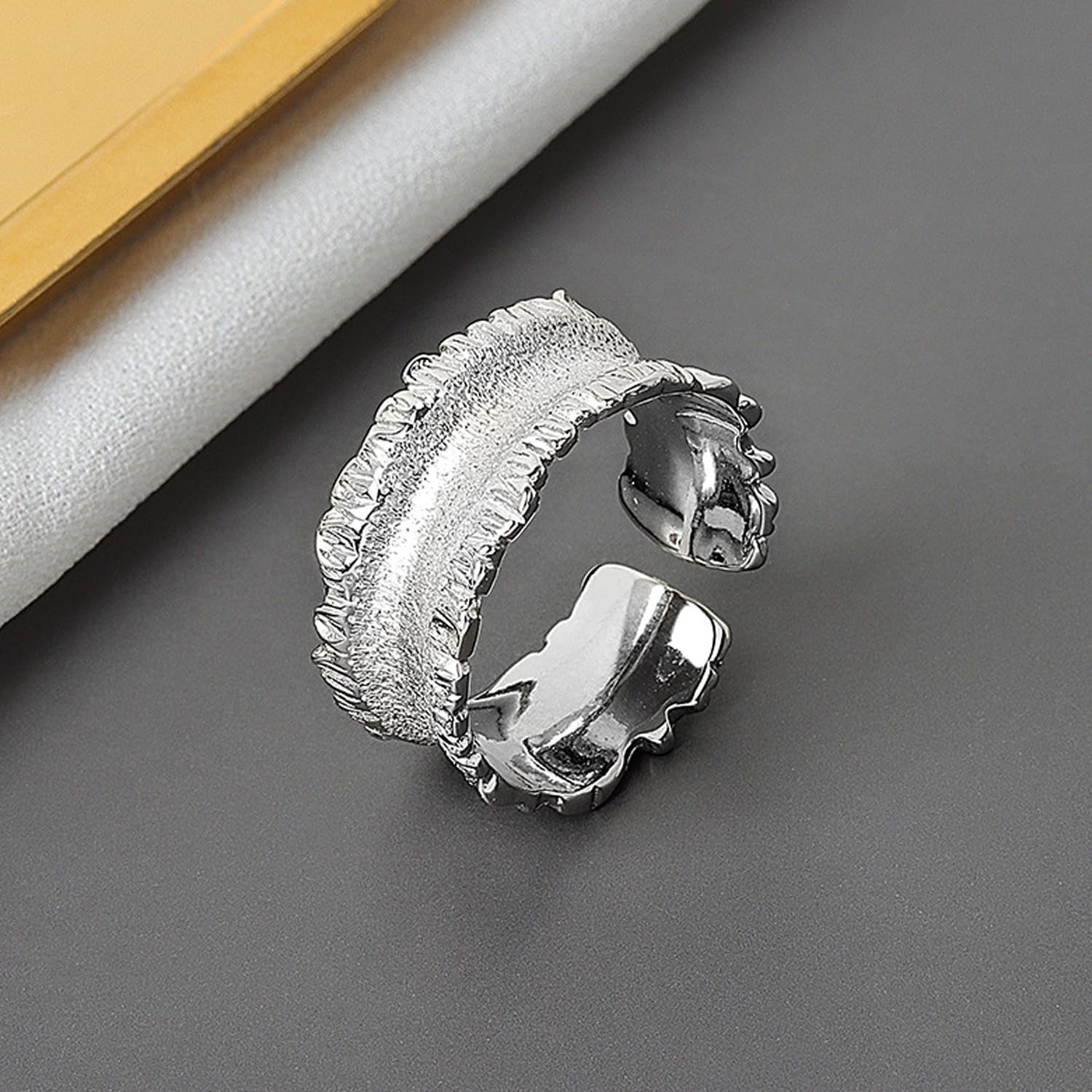 925 Silver Adjustable Rings Sterling Silver Band Ring High Polished Thumb Ring for Women - Image 2