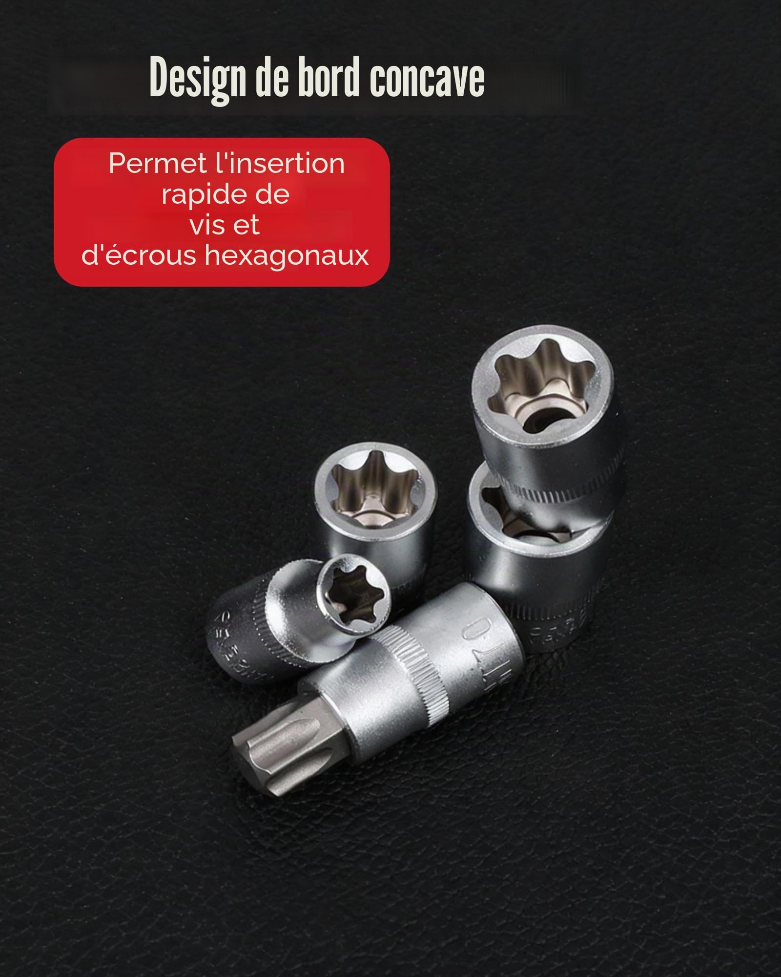 Lot de 34 douilles Torx mâles femelles : E4-E20 T10-T60 avec embouts T10-T55 et adaptateur 3/8"