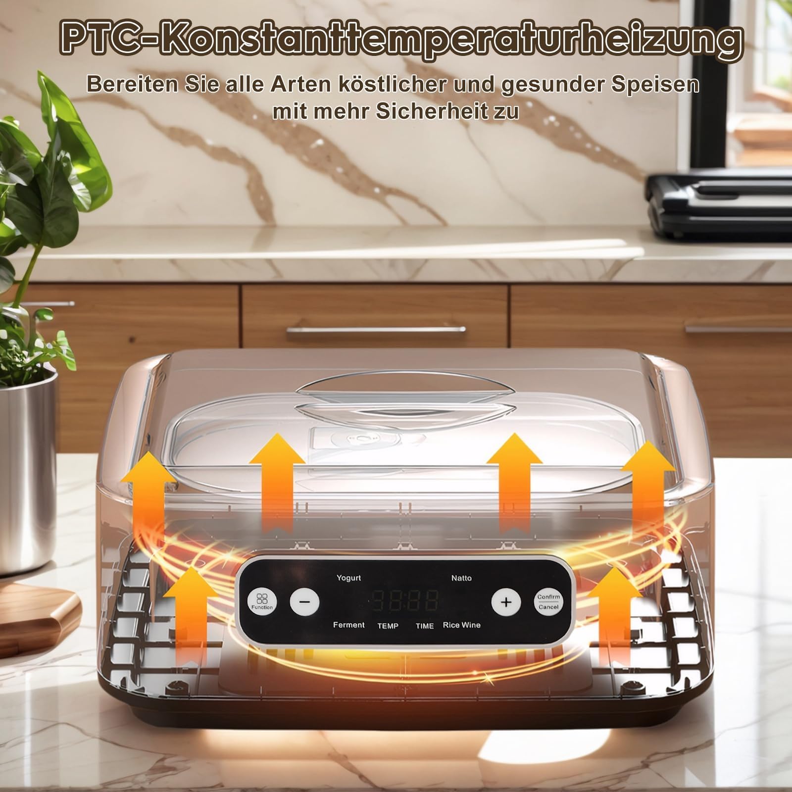 Joghurtbereiter mit einem 1,6-Liter-Edelstahleinsatz und 9 Glasbehälter à 100 ml, Abschaltautomatik & LCD-Display, Automatische Joghurtmaschine für DIY Joghurt, Käse-, Natto-Zubereiter