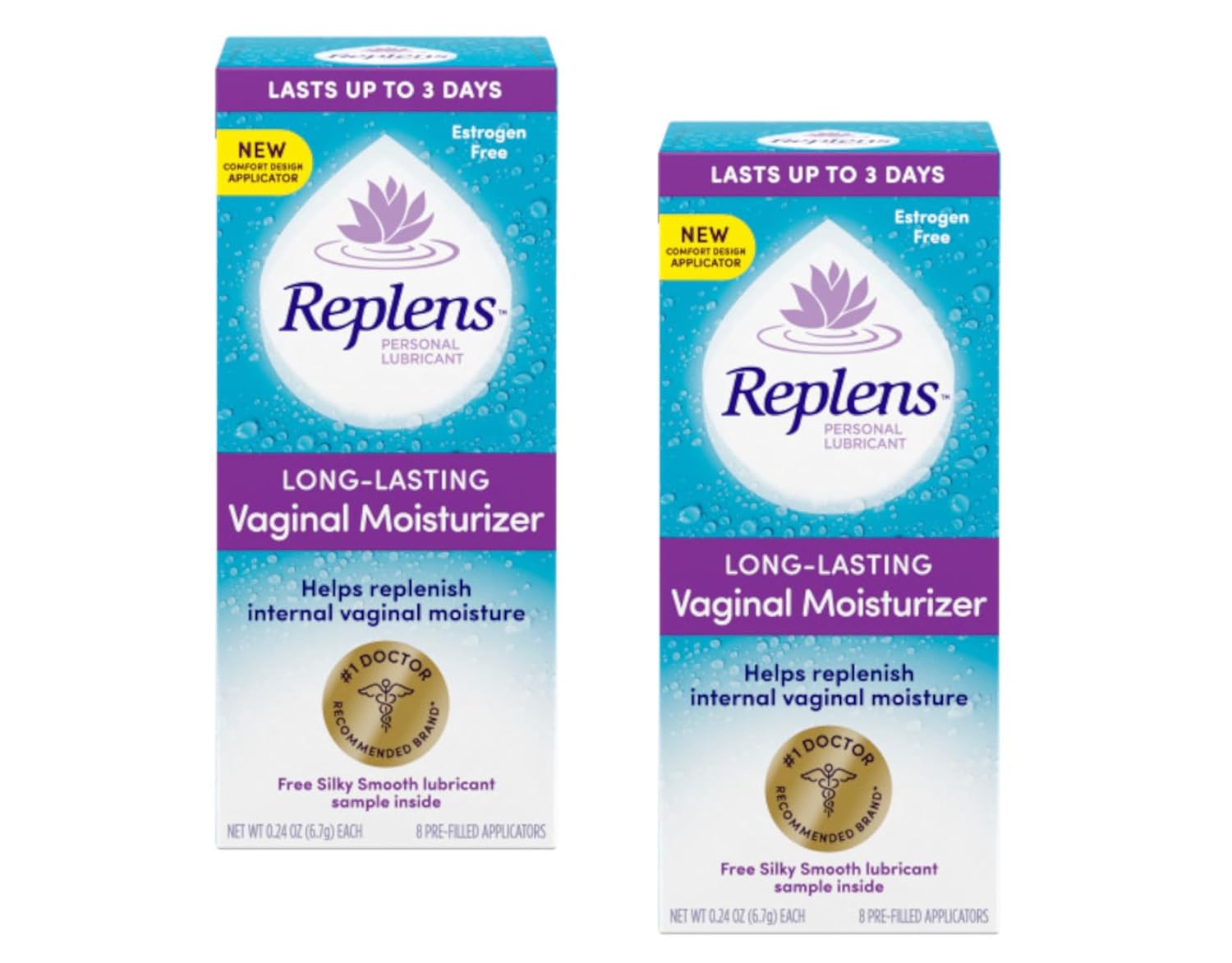 Replens Long-Lasting: Hidratante Vaginal que Restaura a Umidade (Pacote com 2)