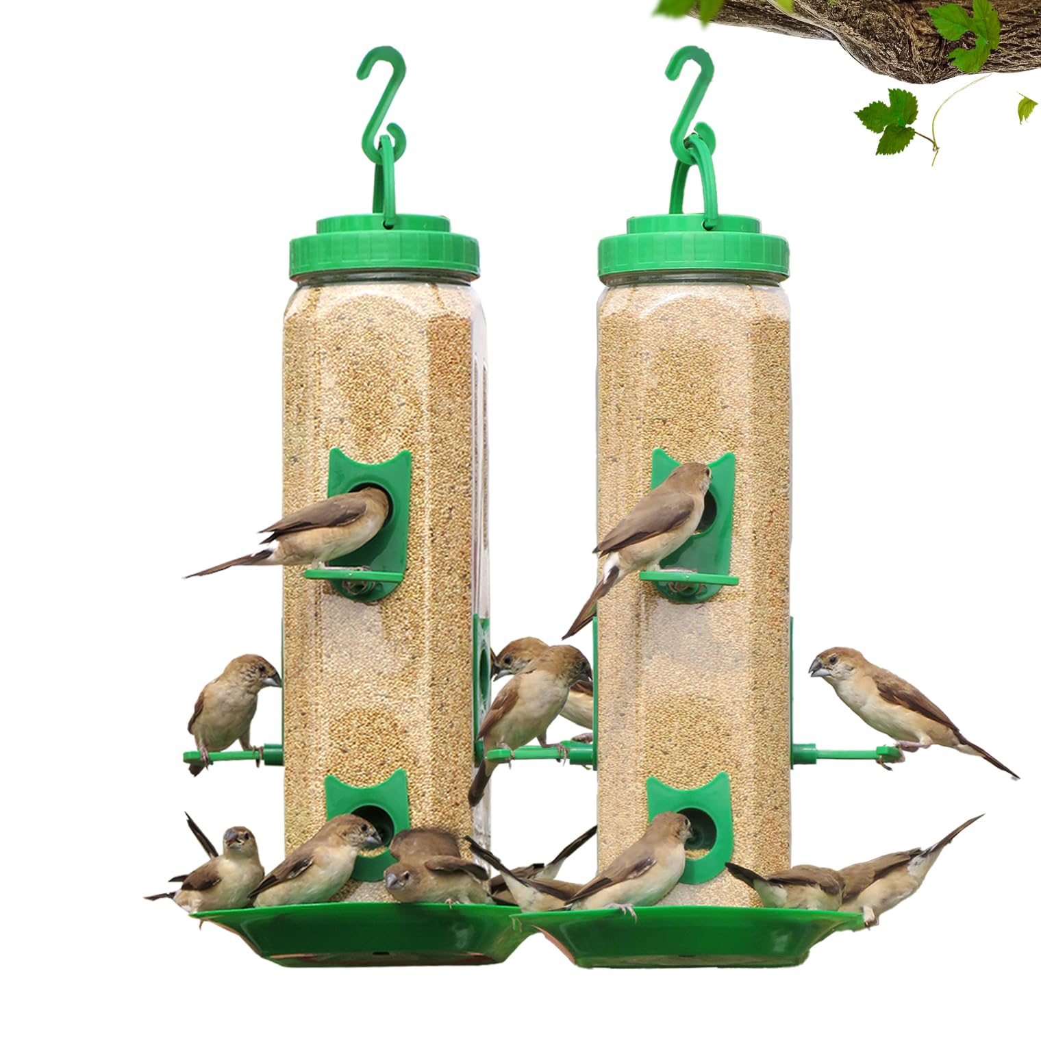 Hexagon Bird Feeder with 6 Feeding Ports, 29 x 16 x 16 cm - Holds 1800g Bird Food, Durable Food-Grad - Image 3 thumbnail