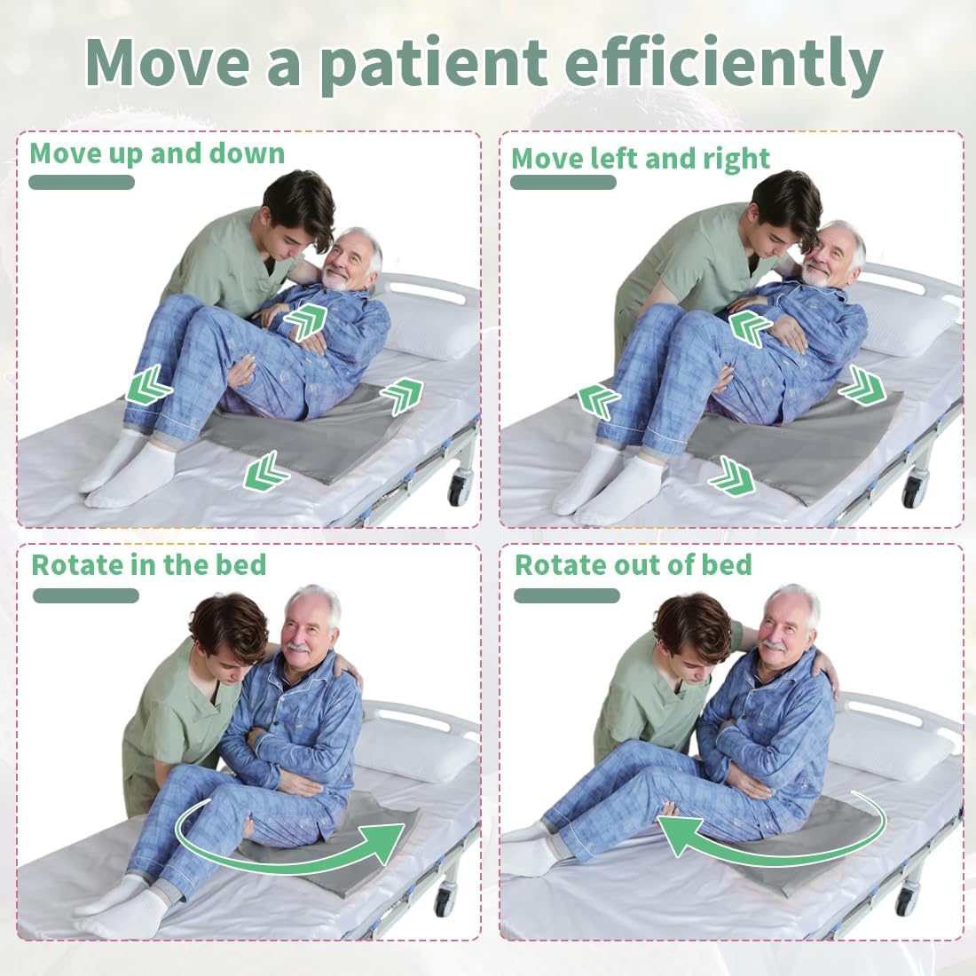 Patient Transfer Slide Sheet Transfer Draw Sheet for Patient in-Bed Transfer and Repositioning Easy Apply and Use (Gray, Tubular 25 * 39 Inches)