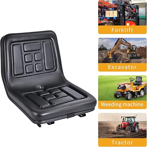 Miniatura 7 de Asiento universal para tractor, asiento de repuesto para cortacésped con material de PVC deslizante para topadores, excavadora, asiento de