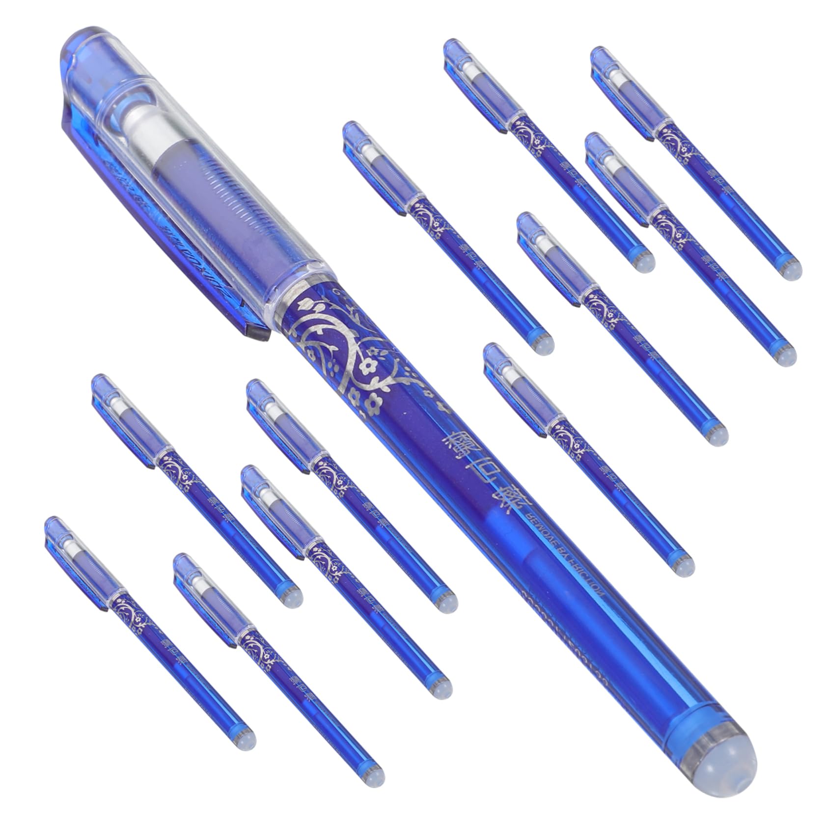 Lurrose 36 Pièces stylo effaçable stylos à bille noir s gel noirs de prise de notes effaçables erasable pen bleu chinois pour écrire 0,5 encrer Blue