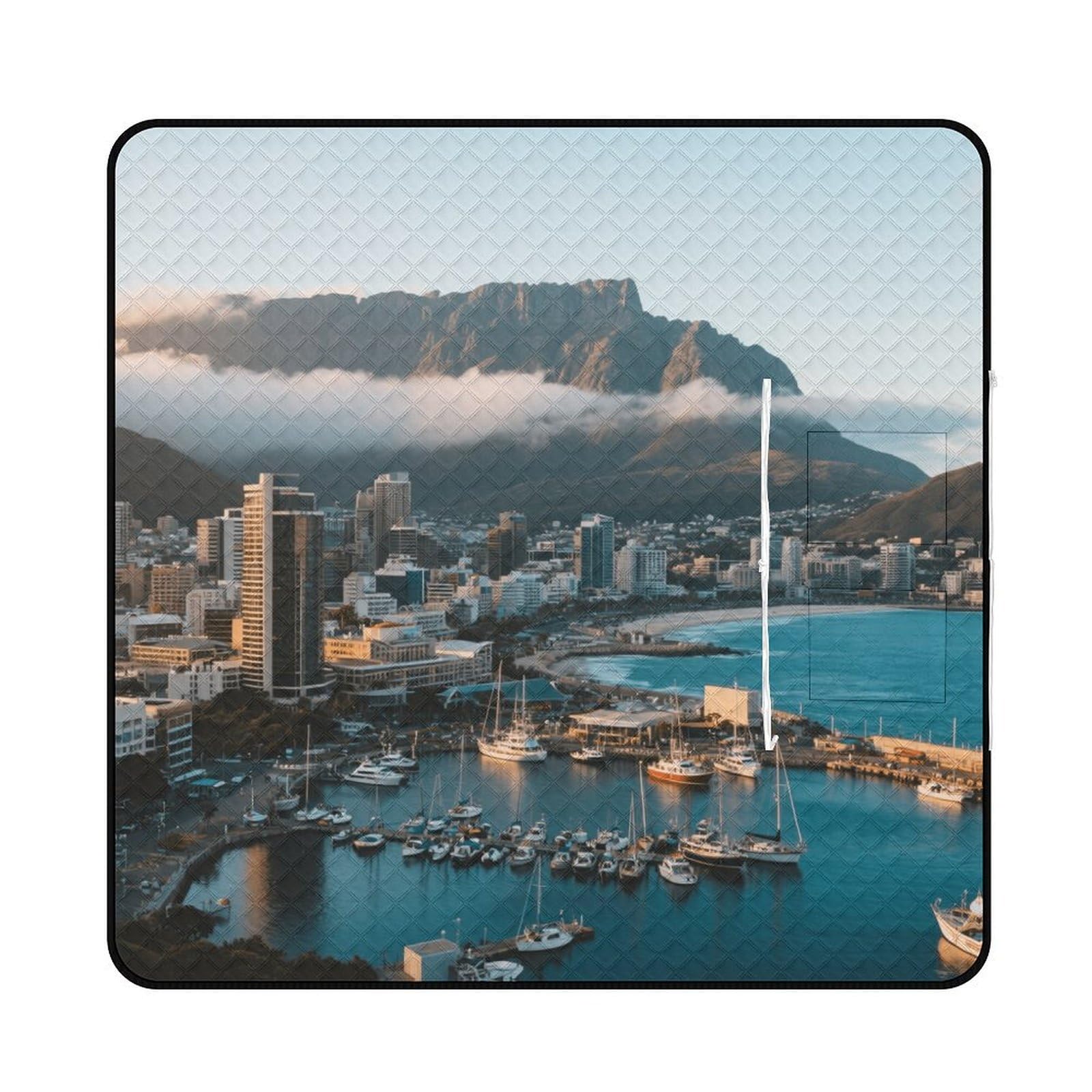 Tappetino da spiaggia Città del Capo con stampa con vista sulla città, portatile, extra large, adatto per viaggi, escursioni, festival musicali, prati, spiagge all'aperto picnic