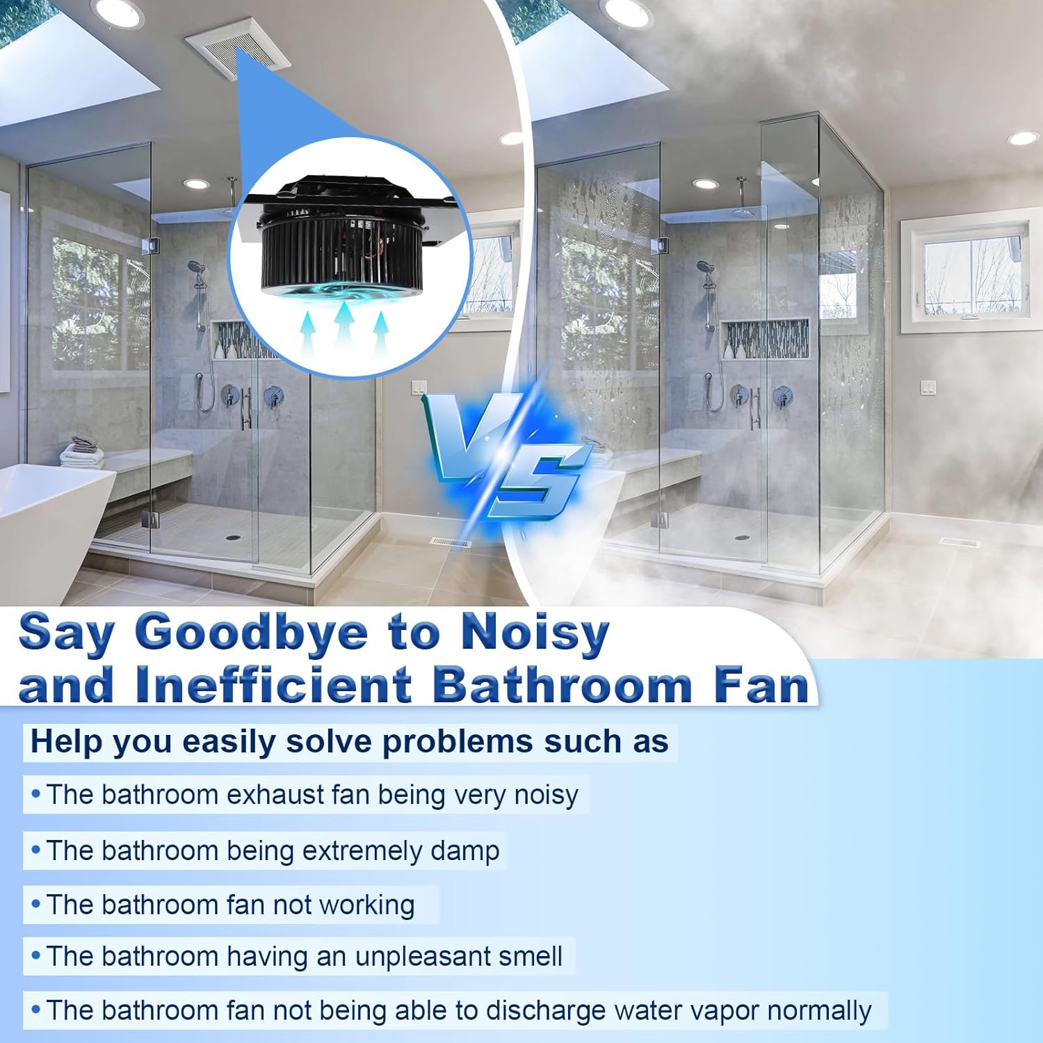 S97018218 Fan Motor Assembly for Broan NuTone QTR110, QTRN110L, QTRN110, QTN110E, QTN110LE, QT110LE, QTR110L, QTR100L, QT110E, QT90L Bathroom Exhaust Fan Motor Kit Replacement, 80CFM, 650 RPM