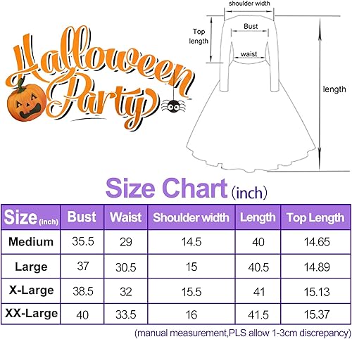 Miniatura 6 de Vestidos de Halloween para mujer de manga larga vestido de cóctel swing esqueleto calabaza impreso fiesta de disfraces disfraz para fiesta