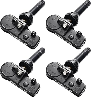 Set of 4 TPMS Tire Pressure Monitoring System Sensor 433MHz Compatible with Jeep Wrangler JK Dodge Ram Charger Replacement for 56029398AB 68142397AA 68241067AA 68241067AB