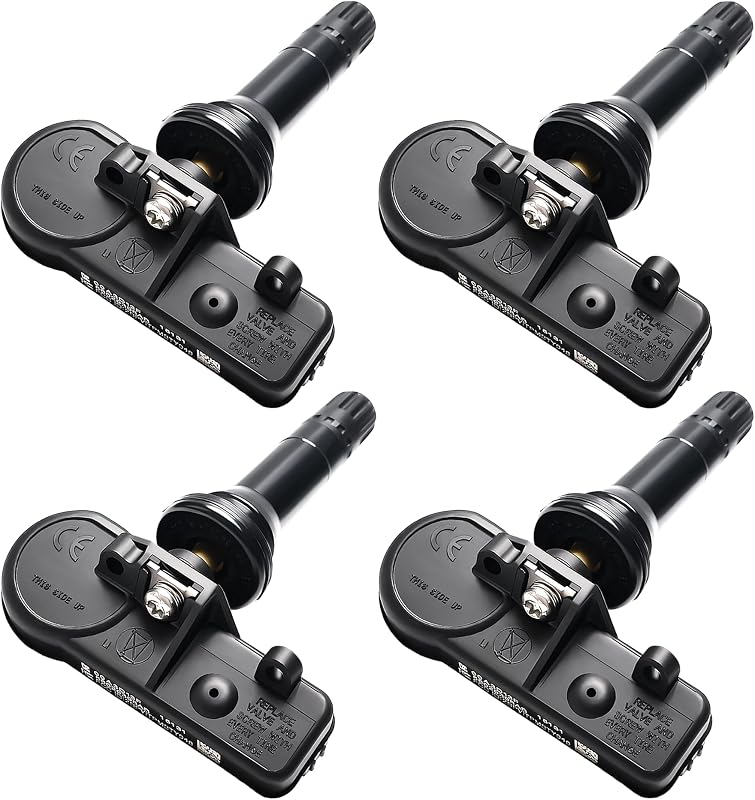 Set of 4 TPMS Tire Pressure Monitoring System Sensor 433MHz Compatible with Jeep Wrangler JK Dodge Ram Charger Replacement for 56029398AB 68142397AA 68241067AA 68241067AB