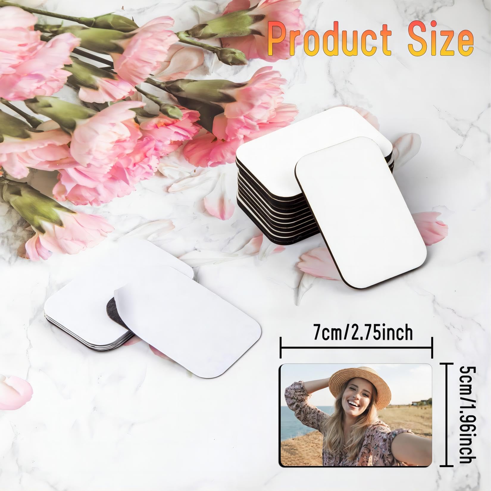 WOFEU 12 Pièces Aimants Blanc De Sublimation, 7x5cm