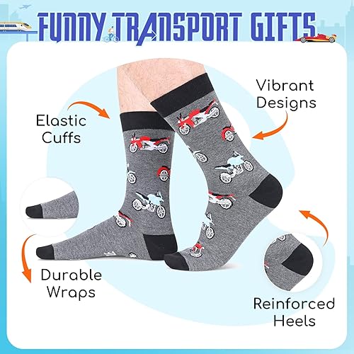 Miniatura 2 de Zmart Funny Motorcycle Gifts for Men - Motorcycle Socks for Dirt Bike Riders