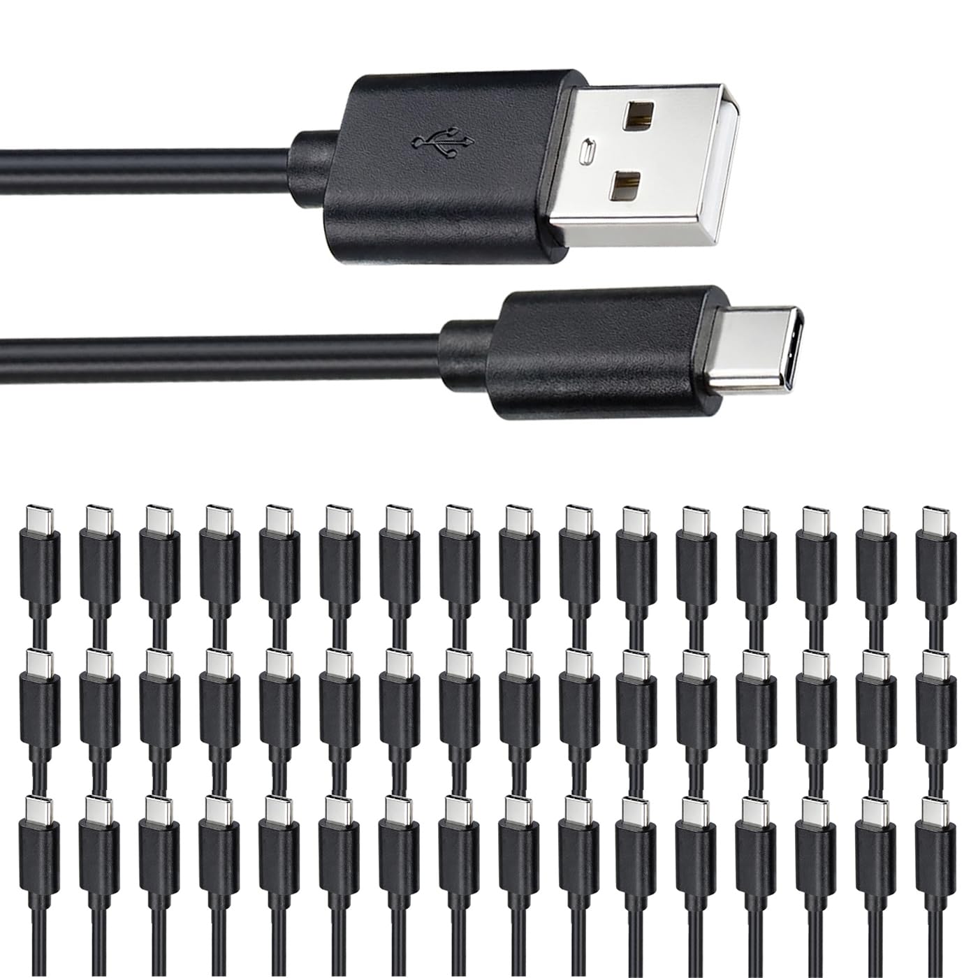 Smays Confezione da 50 cavi USB C, cavo di ricarica tipo C, 1 m, confezione multipla