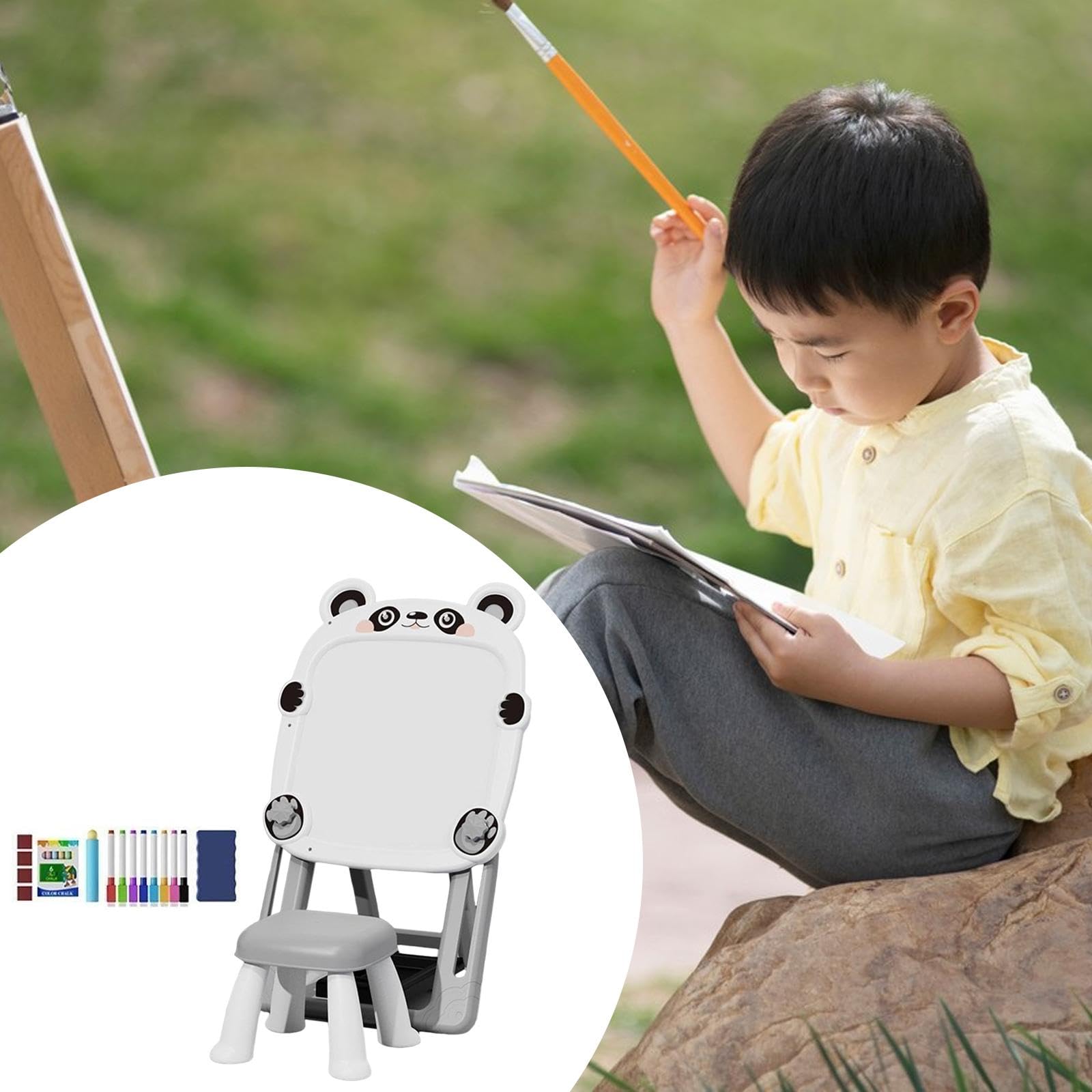 Lavagna Cancellabile Bambini Doppia Faccia | doppia faccia, include tavolo, materiale PP, lavagna bianca