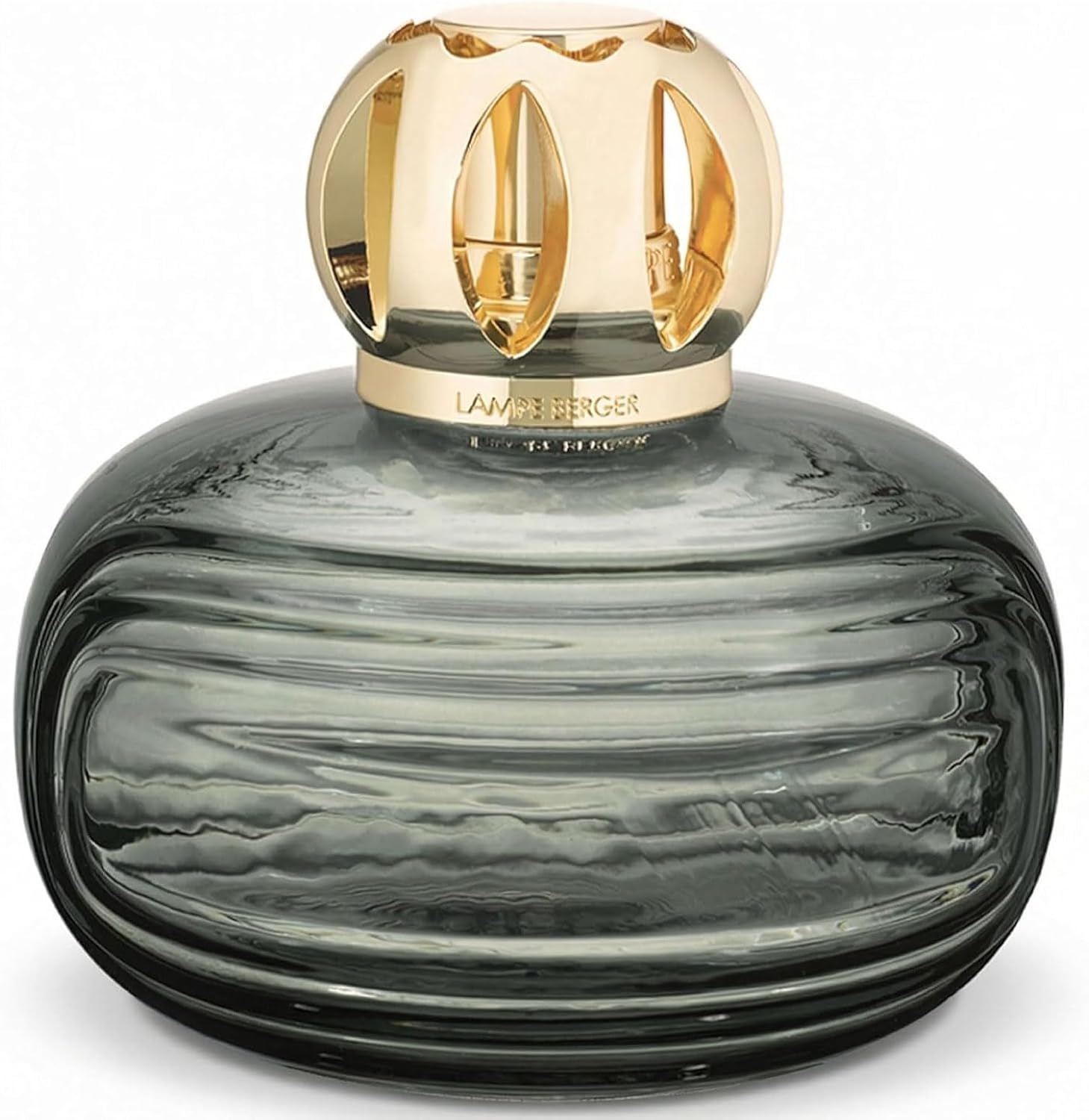 MAISON BERGER – Enigma Lampe Berger – Art Deco 2-in-1 Odor-Neutralizing and Fragrance Catalytic Lamp, 386 mL / 13.05 fl oz – No Fragrance Included – Made in France (Grey)