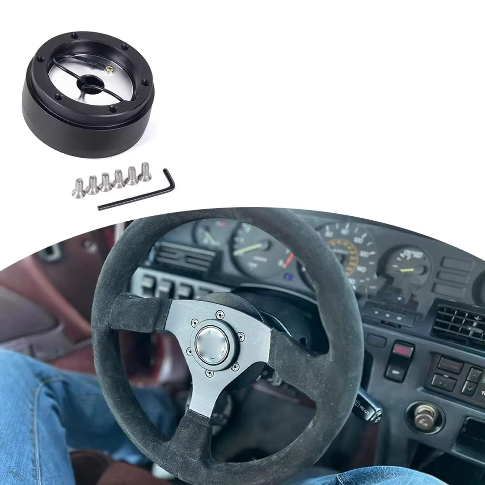 Mozzo Volante da Corsa Adattatore mozzo Volante Accessori per VW Golf Scirocco Jetta 1985 1986 1987 1988