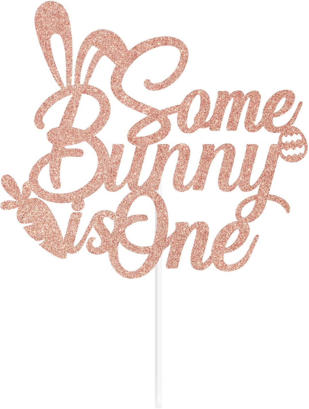 Some Bunny is One Cake Topper, Rabbit 1st Birthday, Easter Baby Shower Cake Decor, Spring Easter Theme 1st Birthday Party Decorations for Girls