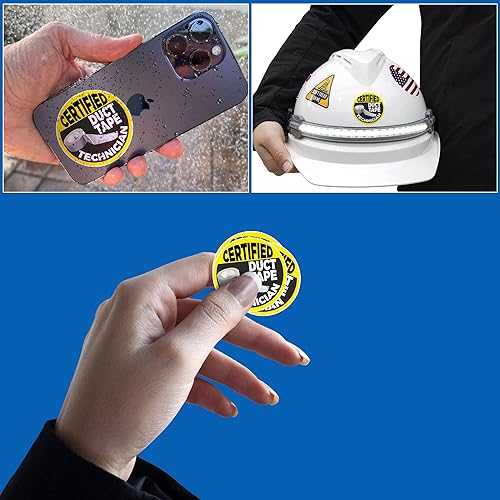 Miniatura 2 de Adhesivo certificado de técnico de cinta adhesiva, regalos divertidos para casco, calcomanías de excavadora, calcomanías de vinilo impermeable para