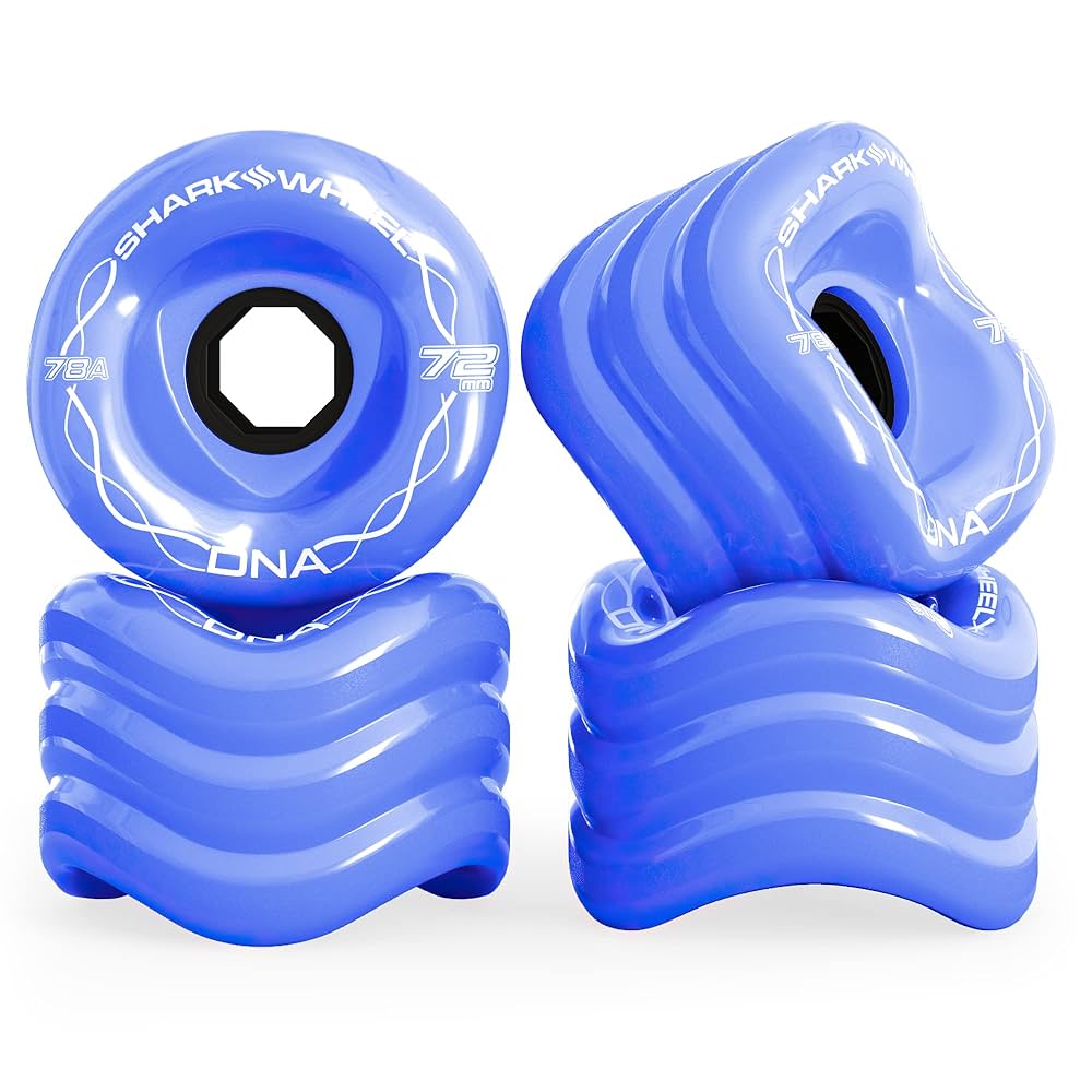 04☆新品☆ シャークウィール 72mm 78a ブラック/ブルー スワール SHARK WHEEL シャークウィール ソフトウィール（クルーザー