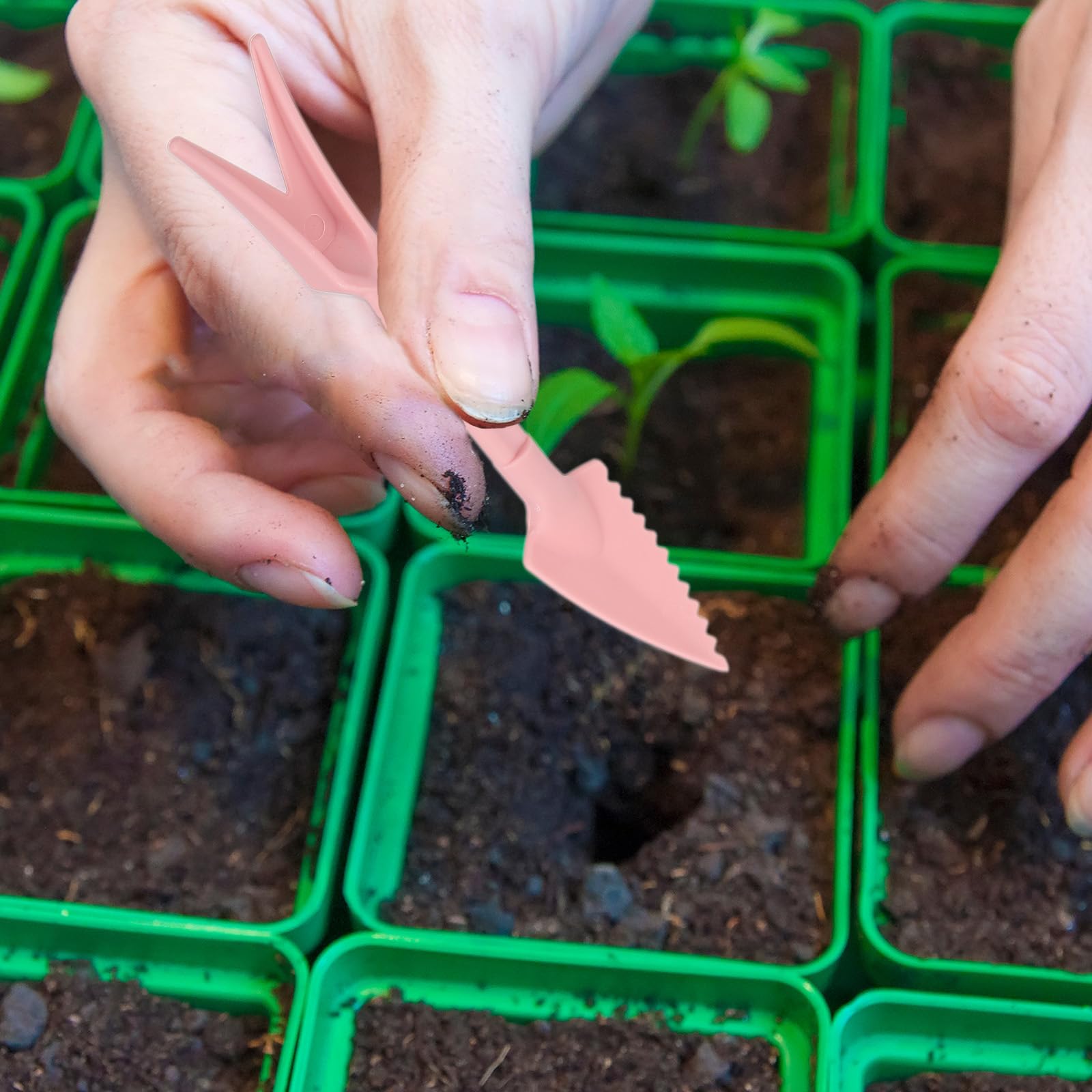 PATIKIL Mini Garden Hand Succulent Transplanting Tools, 2 Pack Digging Planting Widger Dibber Tools for Bonsai Plant Care DIY Pink - Image 4