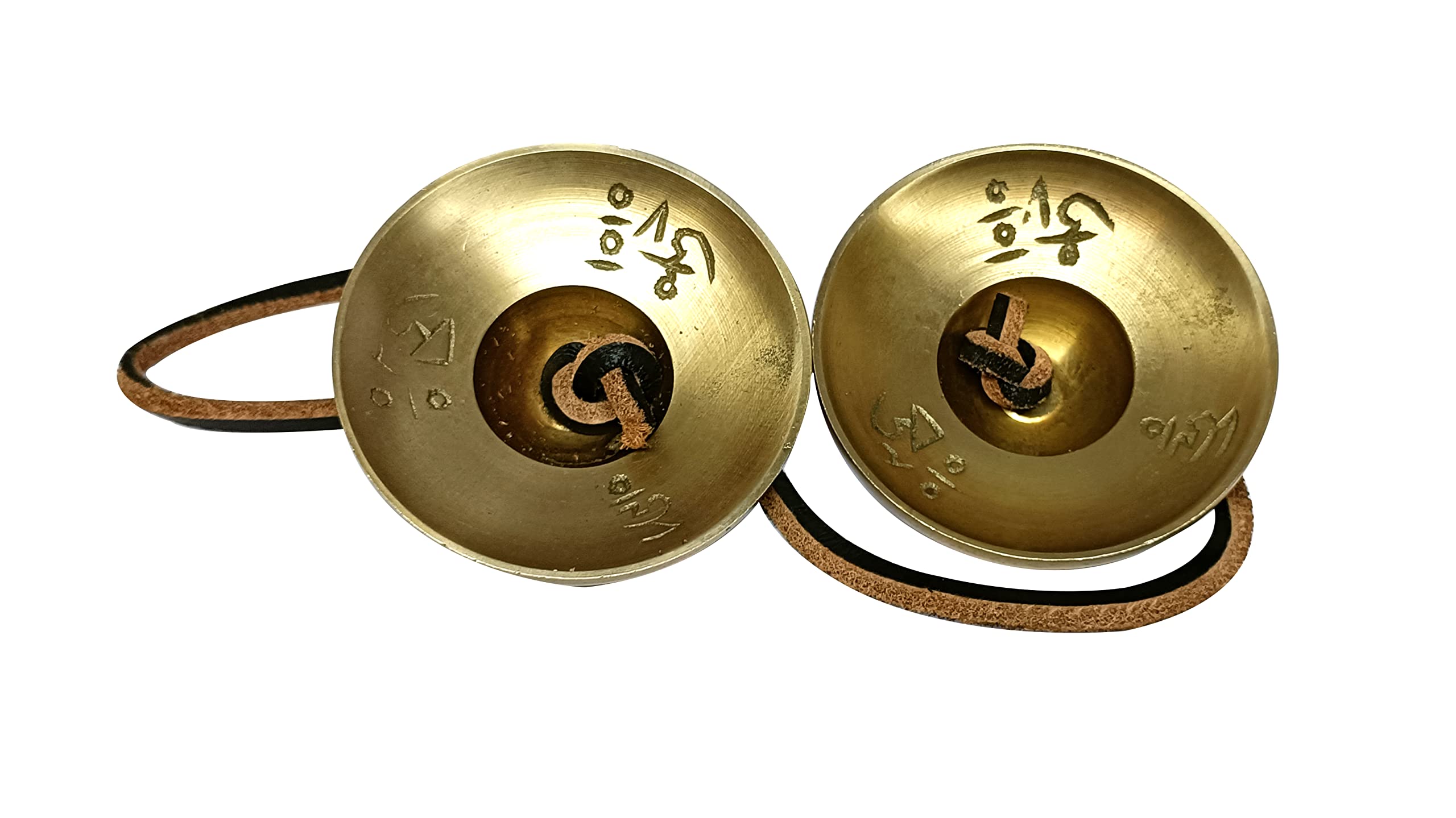 Handmade Tibetan design cymbals Instrument - Hand Cymbals Manjira Pair - Image 3 thumbnail
