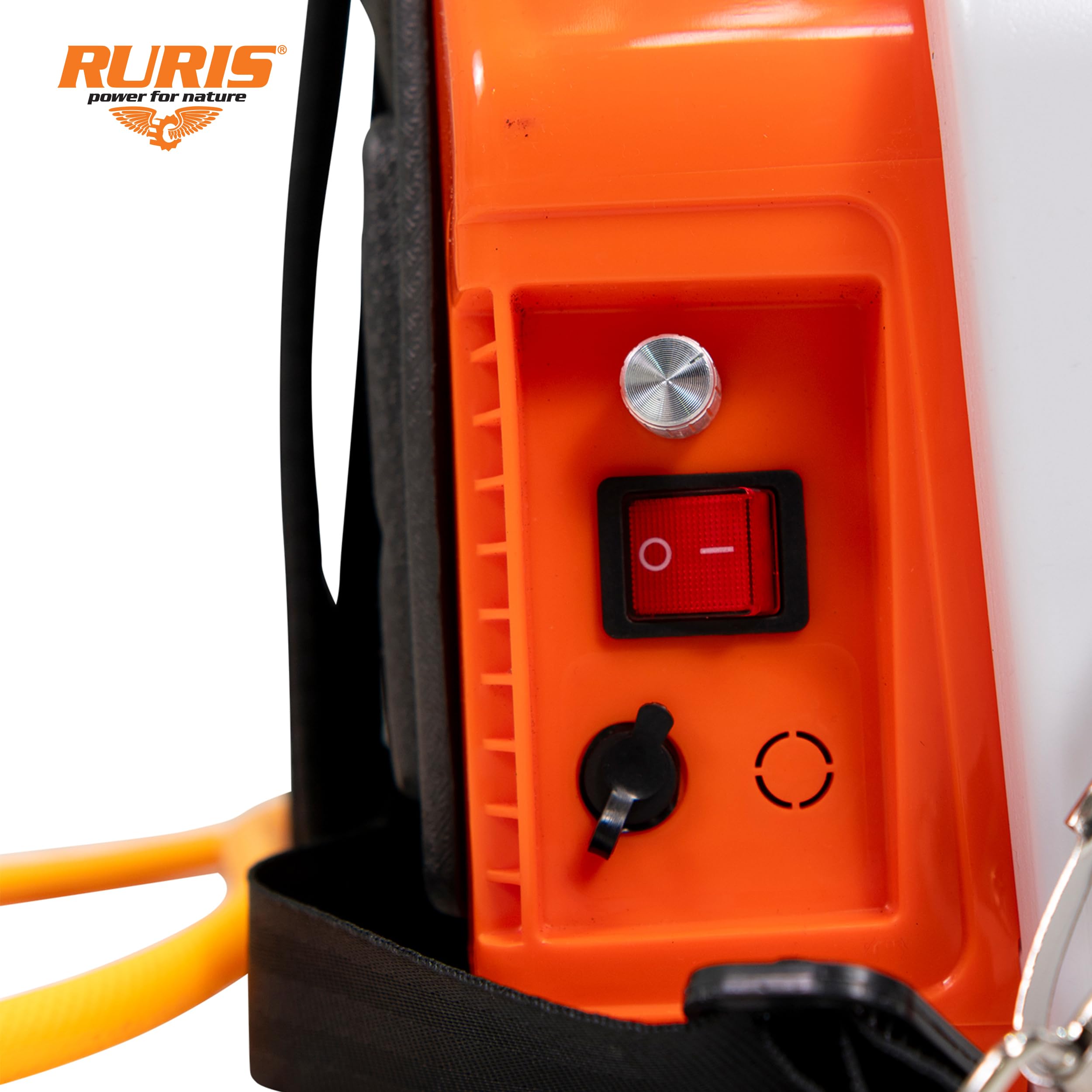 RURIS RSE 1800PRO Pulverisateur Electrique a Dos 18L Batterie Li-ION 20V 4Ah RURIS Alfa UP Non Inclus 6 Bar Autonomie 2.5h Lance Telescopique Metal 4 Buses Affichage LED Pompe a Membrane