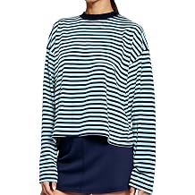 Women Y2k Long Sleeve Fairy Grunge Striped Baggy Tees Shirts 2000s Emo Aesthetic Sweater Crop Tops Streetwear