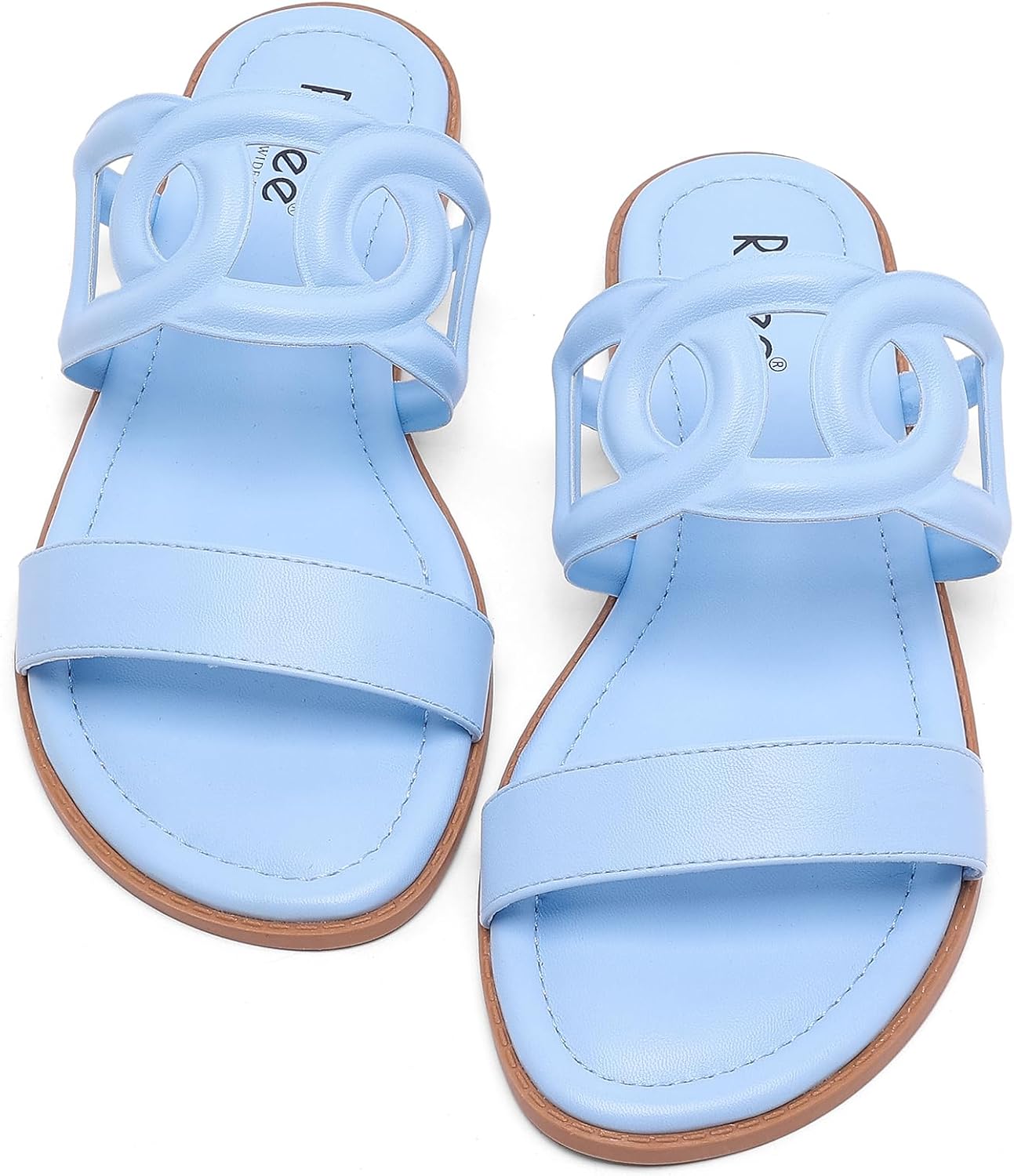 Ruiee Wide Width Sandals for Women, Summer Flat Slides Casual Braided Wide Feet Sandal Comfort Slip on Sandals Open Toe Beach Shoes for Women.
