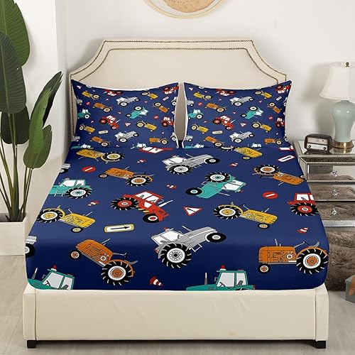 Vista 29 de Erosebridal Sábanas tamaño Queen de animales del zoológico para niños pequeños, sábanas de tren de dibujos animados, lindo juego de sábanas