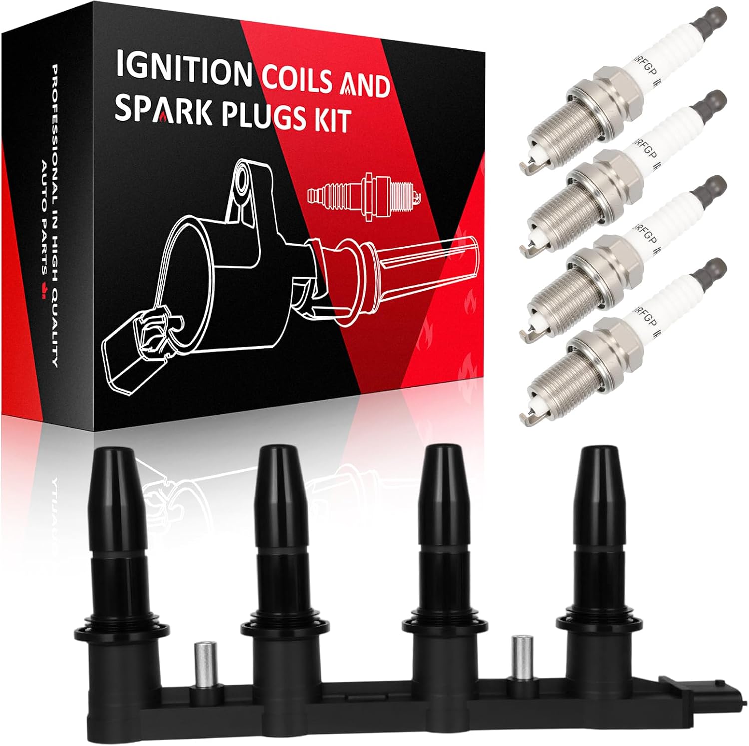 SCITOO 1 ignition coils + 4 iridium Spark Plugs,for Saturn for Astra 1.8L 2008-2009,for Chevrolet for Astra 1.8L 2007 UF606 VB-8065 5C1763