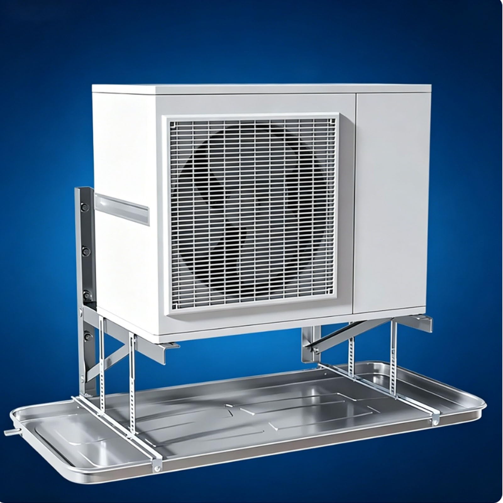 Bac Condensat Clim, Plateau D'évacuation D'eau Avec Support de Fixation, Bac de Vidange pour Climatiseur Portable – Compatible Avec la Plupart des Modèles(Galvanized sheet,84x38cm/33x15in)