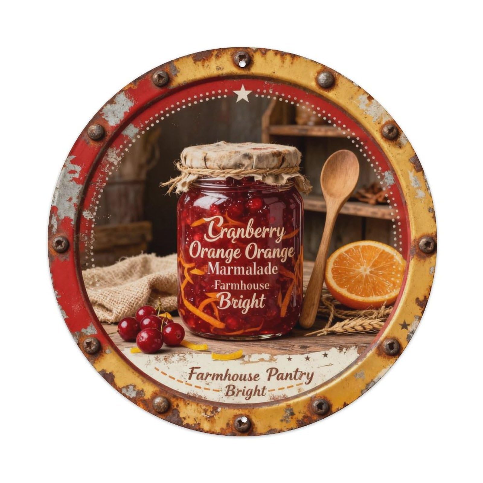 Cranberry Orange Marmalade Metal Tin Sign Plaque