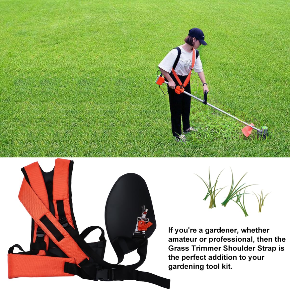 PartyKindom Cintura Imbracatura per Decespugliatore con Spallacci Imbottiti Cinghia Forma Y per Trimmer e Pruner Leggera e Resistente per Giardinaggio e Agricoltura