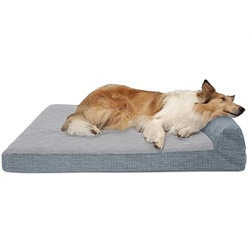Furhaven Pet 83539287 Dark Gray Suede Chaise Lounge Cooling Gel Top Sofa Pet Bed, Jumbo