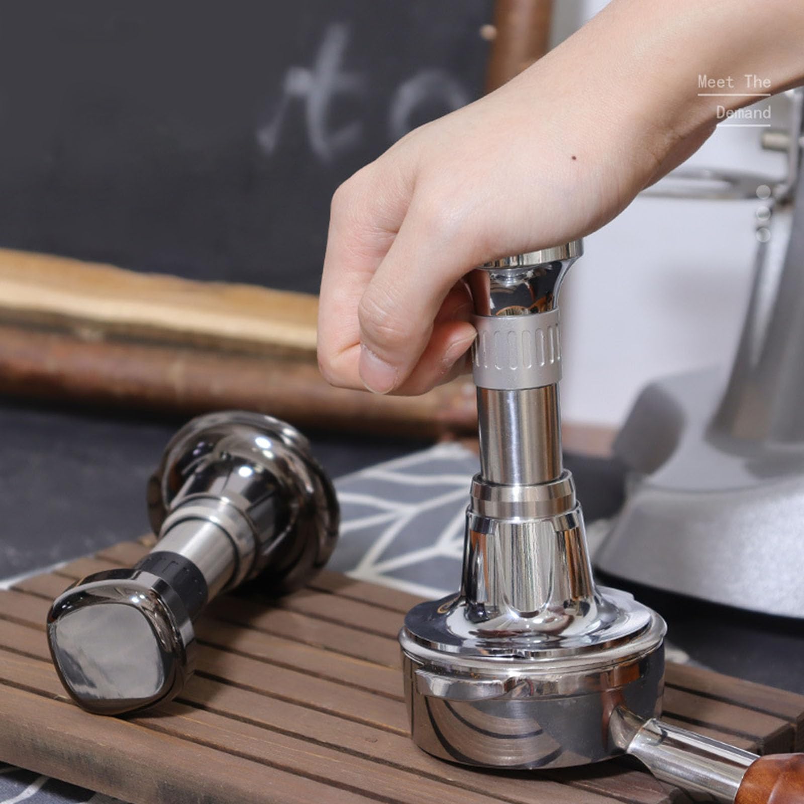 Load Espresso Tamper Tool Auto Pressure Stainless Steel Construction for Coffee Shops Pressure Coffee Tamping Device