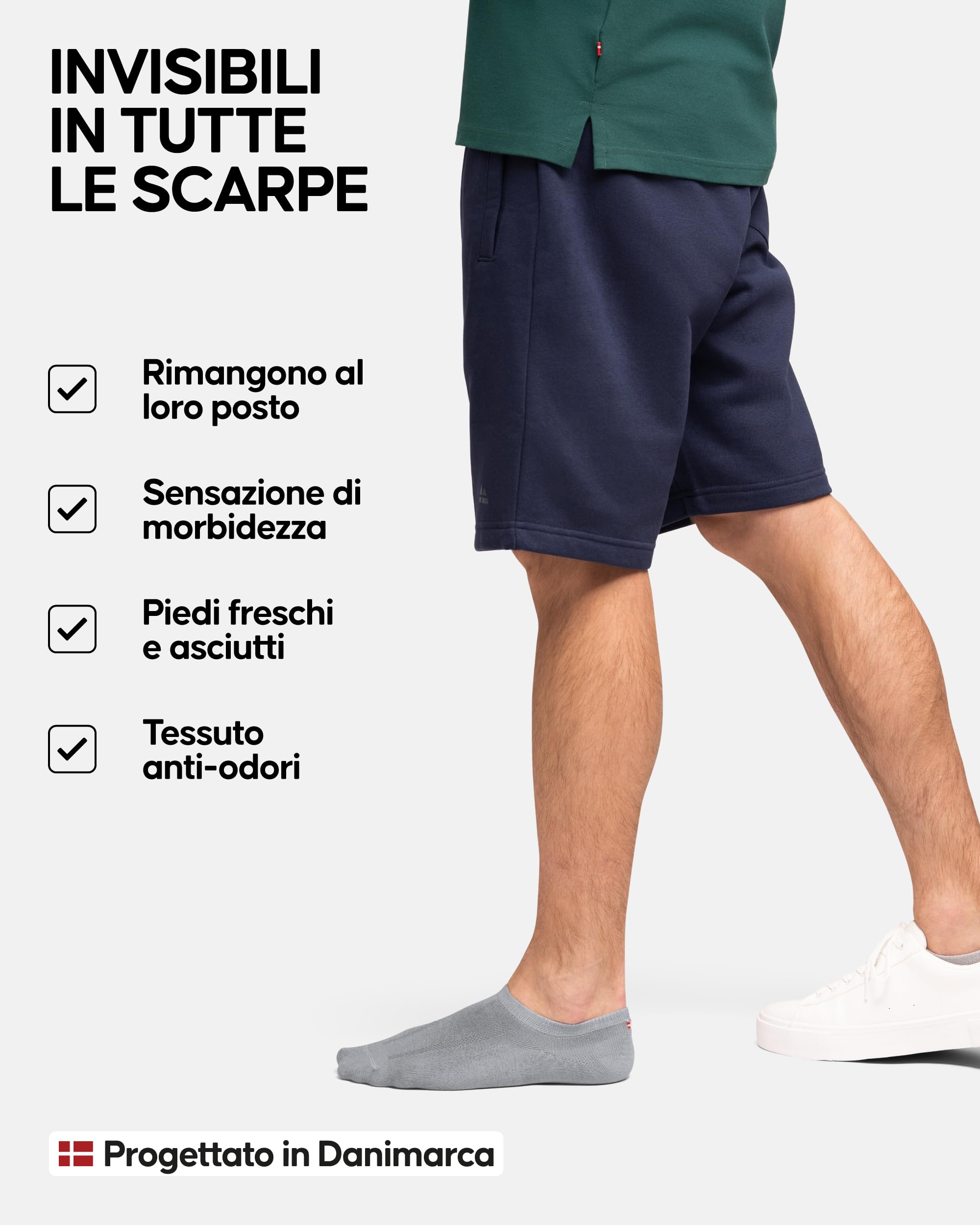 DANISH ENDURANCE Fantasmini Uomo Donna in Bamboo, Calzini Corti Estivi, Traspiranti e Ultra Morbidi, Unisex, 6 Paia