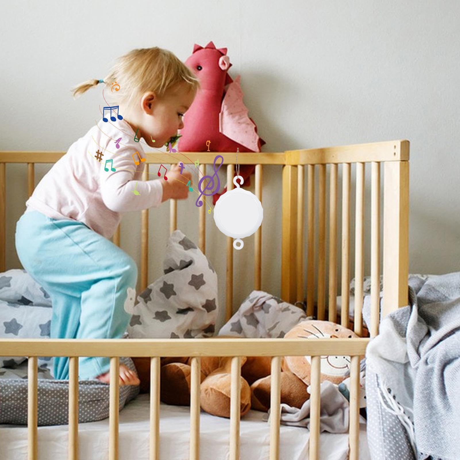 Carillon Mobile Per Culla Con 24 Ninne Nanne - Motore 3 Modalità, Portatile E Regolabile Per Bambini - Foto 5