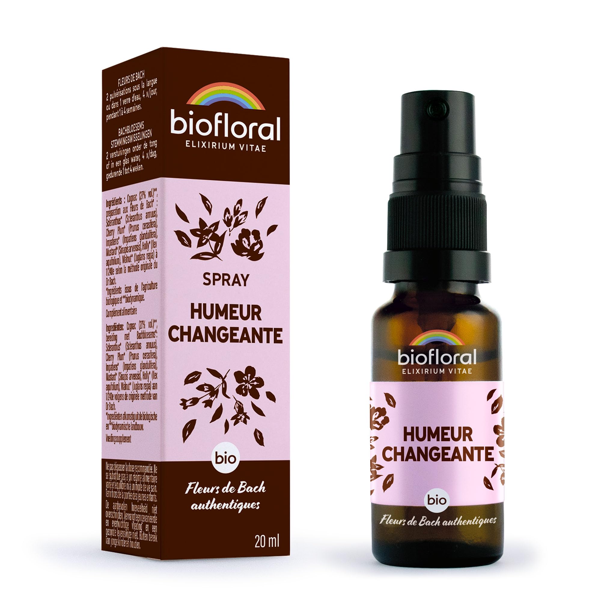 BIOFLORAL - Changing Mood - BIO Demeter - Spray 20 ML - Emotional Stability - Authentic Bach Flowers