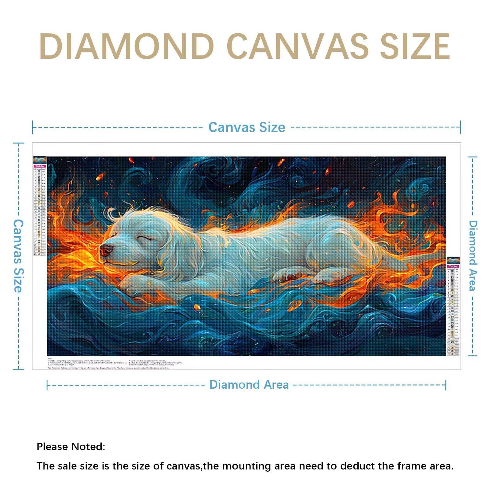 Diamond Painting Adultos Animal Pintura Diamante, Perro Diamond Painting 5D Completo, DIY Cuadrado Bordado Punto de Cruz Cuadros de Diamantes Kit para Decoracion Hogar, Regalo Mujer 160x80cm 0J-430