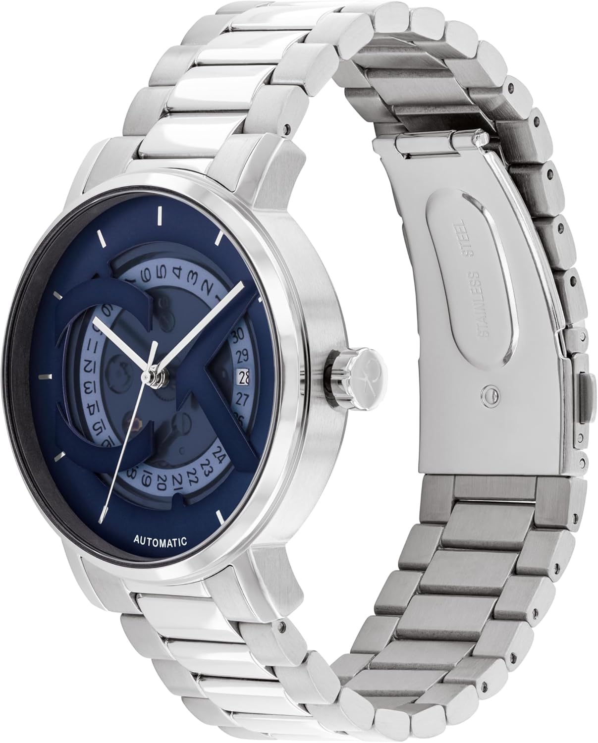 Calvin Klein Men's CK Iconic - 40mm 3H Automatic Watch - Stainless Steel Bracelet - Water Resistance 30 Meters - Self-Winding Mechanical Movement - Luxury Timepiece - Gift for Him