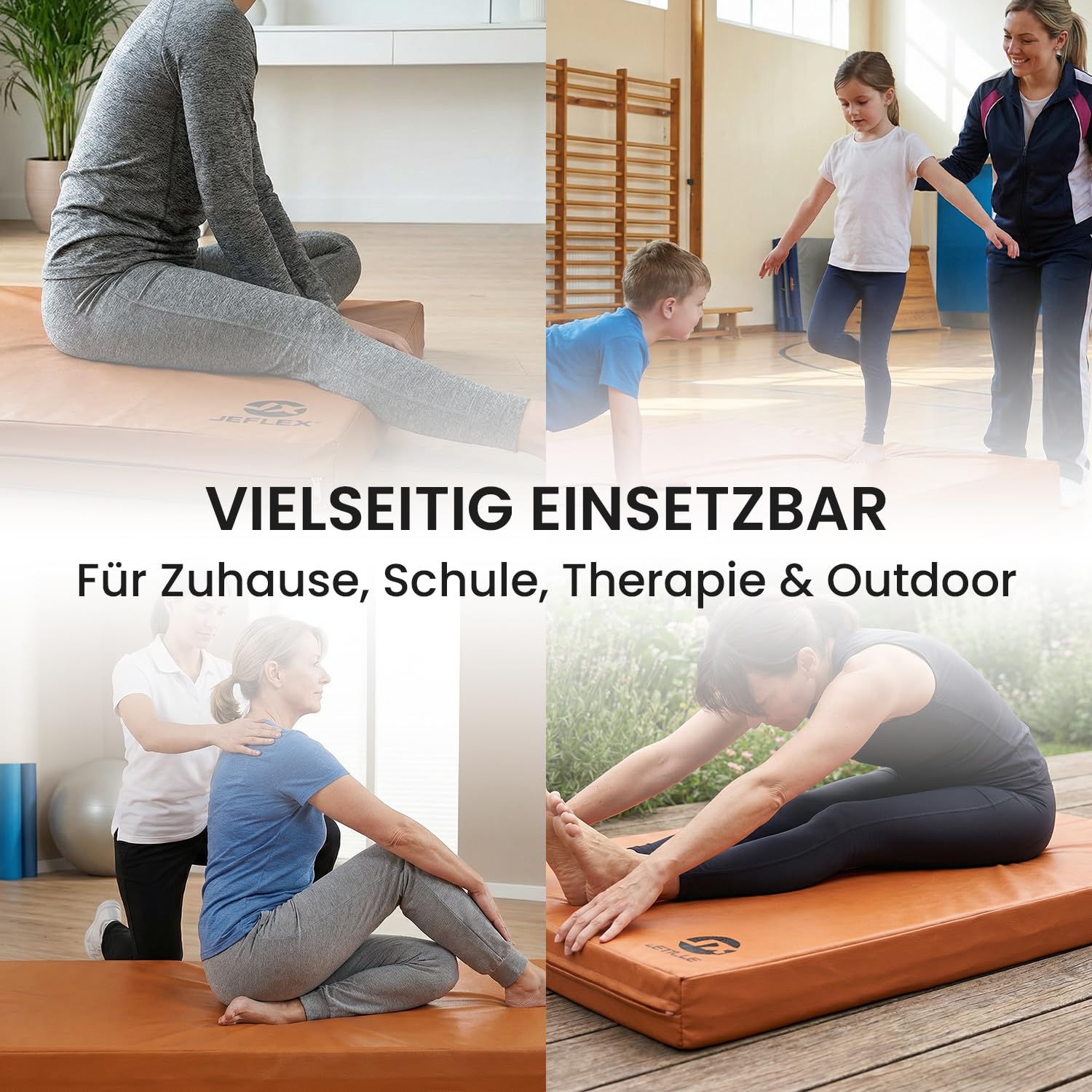 Jeflex - Matelas gymnastique pliable 180 x 60 x 6 cm fabriqué en Allemagne/Tatami judo portable/matelas pliable peu encombrant et tapis de yoga/tapis de gym enfant pour chambre d'enfant
