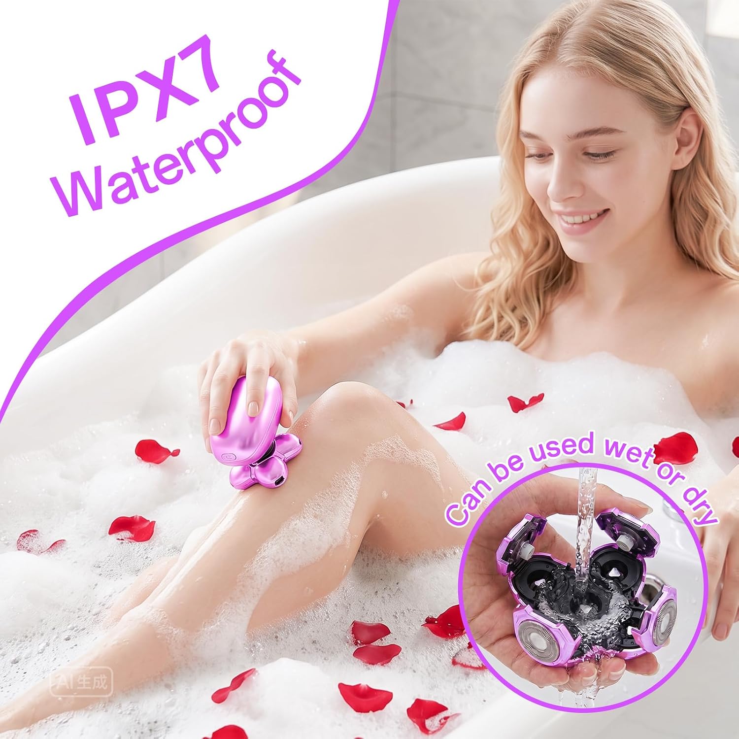 Electric Razors for Women, Womens Electric Razor, 5-in-1 Waterproof Wet/Dry Electric Shaver for Legs, Arms, Bikini, Lips, Underarms