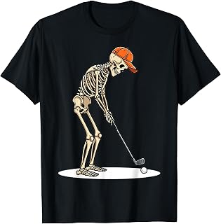 Skeleton Golfer Funny Golf Halloween Costume T-Shirt